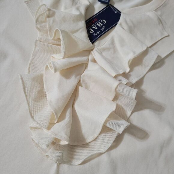 Chaps Women's Cream Vneck Elbow-length Pullover Top - Picture 8 of 10